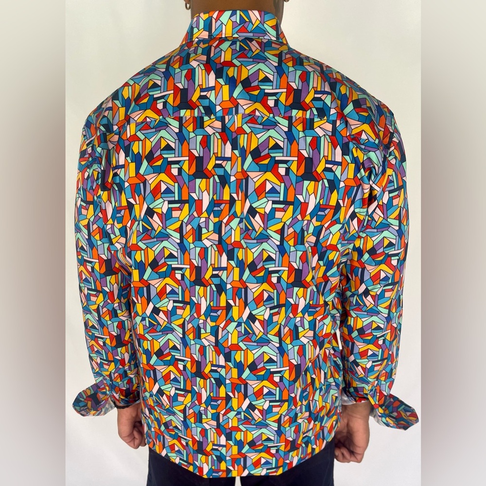 Mizumi Couture modern fit Colorful button down Shirt NWT - Picture 5 of 15